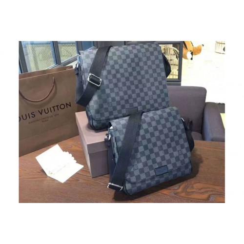 Louis Vuitton N41272 District MM Messenger Bags in Damier Graphite Canvas