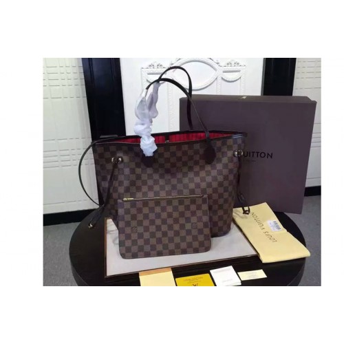 Louis Vuitton N41358 Neverfull MM Bag in Damier Ebene Canvas