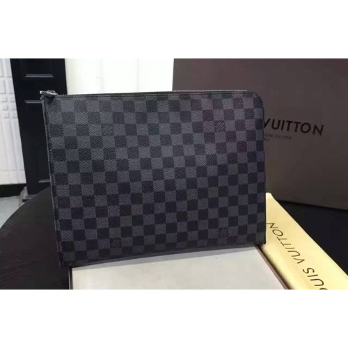 Louis Vuitton N41501 Pochette-Jules GM clutch bag in Damier graphite Canvas