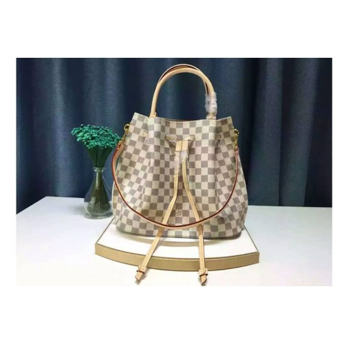 Louis Vuitton N41579 Girolata Bucket Bag in Damier Azur Canvas