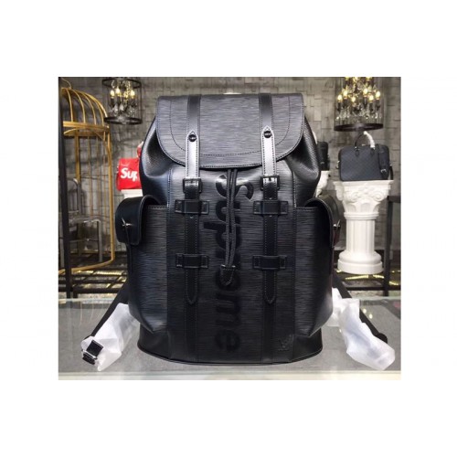 Louis Vuitton N41709 Christopher PM Supreme Backpack in Black Epi Leather