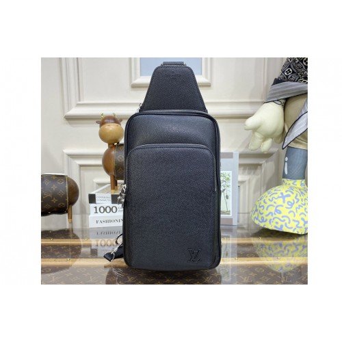 Louis Vuitton M30859 Avenue Sling Bag in Black Taiga leather