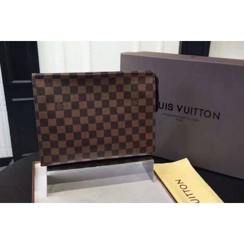 Louis Vuitton N47543 Ebony Handbag in Damier Ebene Canvas