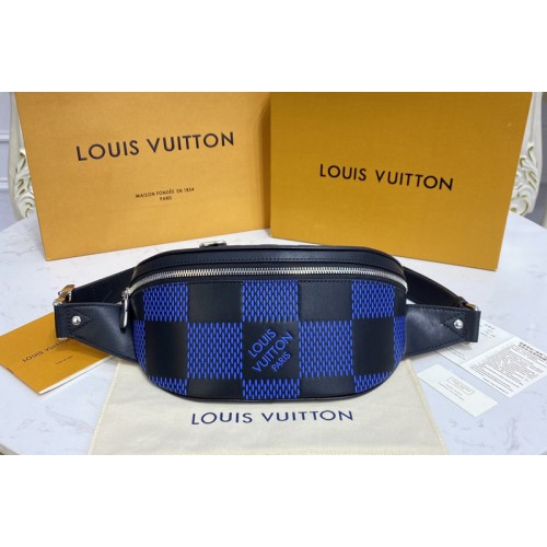 Louis Vuitton N50022 Campus Bumbag bag in Navy blue and black Damier Infini 3D cowhide leather