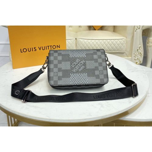 Louis Vuitton N50013 Studio Messenger Bag in Gray Damier Graphite 3D coated canvas