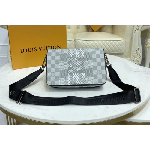 Louis Vuitton N50013 Studio Messenger Bag in White Damier Graphite 3D coated canvas