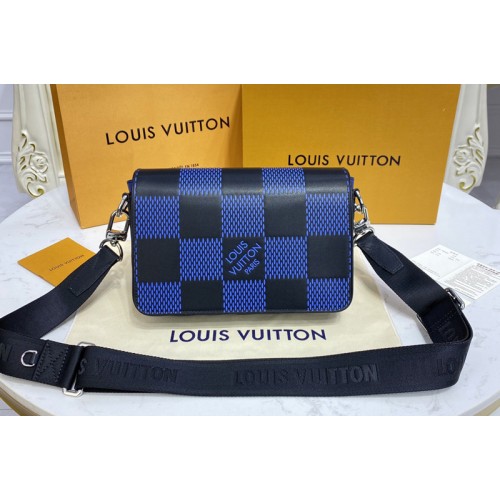 Louis Vuitton N50037 Studio Messenger Bag in Navy Damier Infini 3D cowhide leather