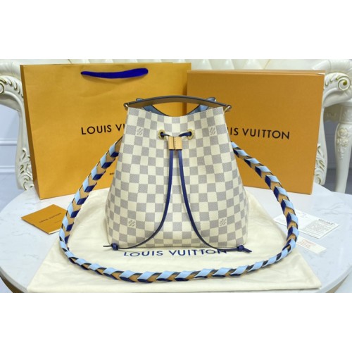 Louis Vuitton N50042 Neonoe MM bucket bag in Damier Azur Canvas