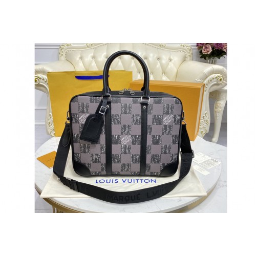 Louis Vuitton N50072 Sirius Briefcase Bag in Graphite Cowhide leather