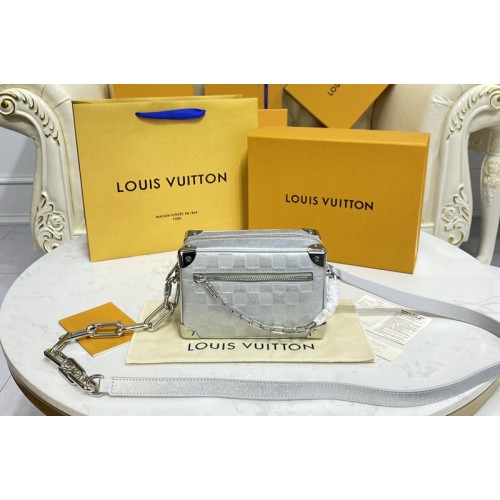 Louis Vuitton M59726 Mini Soft Trunk bag in Silver Cowhide leather Louis Vuitton M59726 Mini Soft Trunk bag in Silver Cowhide leather