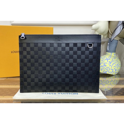 Louis Vuitton N60191 Discovery Pochette in Damier Infini Onyx Silver leather