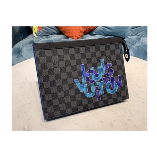 Louis Vuitton N60309 Pochette Voyage MM Bag in Damier Graphite canvas