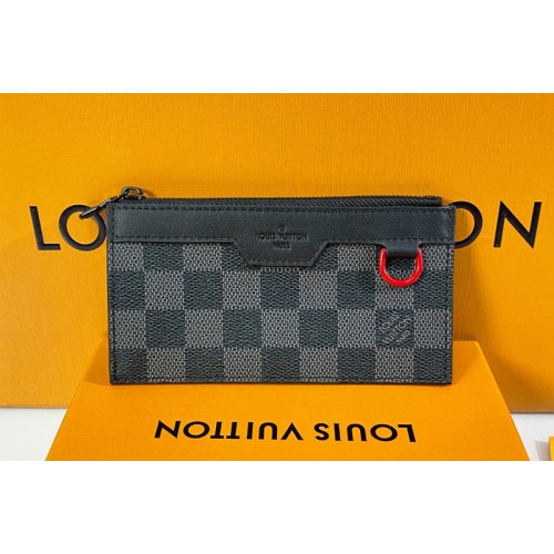 Louis Vuitton N60354 Utility Coin Card holder In Damier Graphite canvas