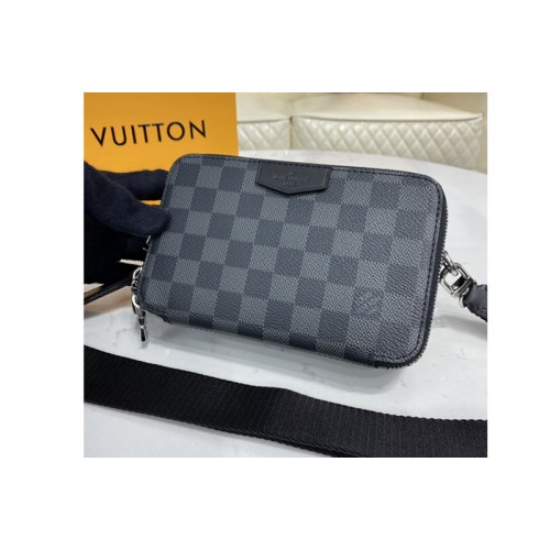 Louis Vuitton N60418 Alpha Wearable Wallet in Damier Graphite coated canvas