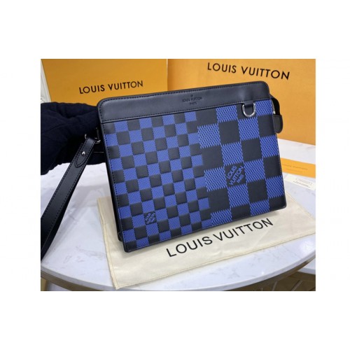 Louis Vuitton N60448 Standing Pouch in Blue Damier Infini 3D cowhide leather
