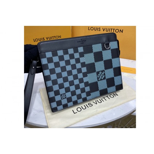 Louis Vuitton N60449 Standing Pouch in Green Damier Infini 3D cowhide leather