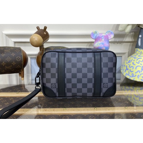 Louis Vuitton N60501 Pochette Kasai Bag in Damier Graphite coated canvas