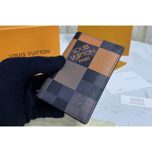 Louis Vuitton N40422 Pocket Organizer Wallet in Orange Damier Graphite Giant coated canvas