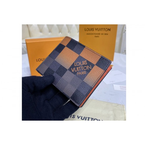 Louis Vuitton N40423 Multiple Wallet in Orange Damier Graphite Giant coated canvas