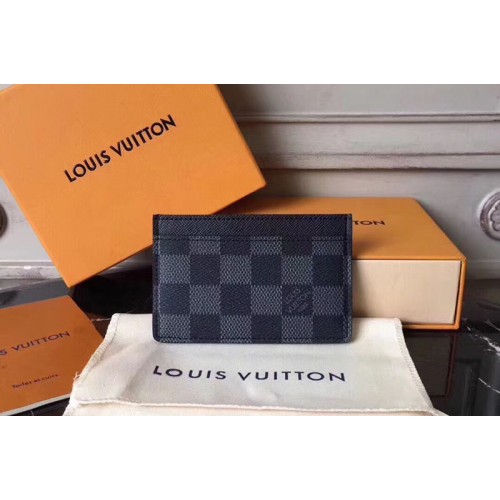 Louis Vuitton N61722 Card Holder in Damier Graphite Canvas