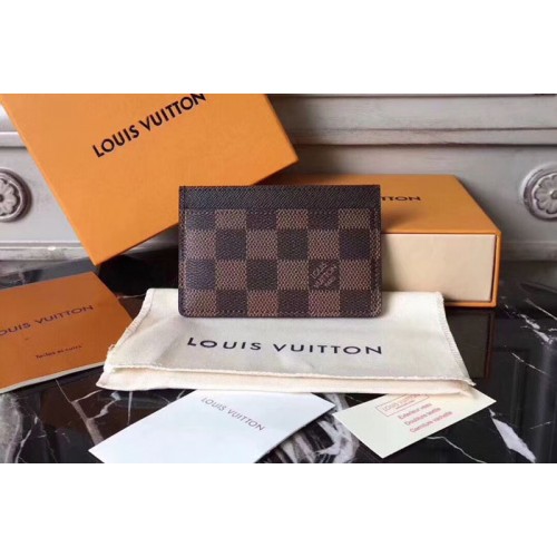 Louis Vuitton N61722 Card Holder in Damier Ebene Canvas