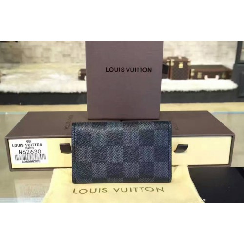 Louis Vuitton N62630 6 Key Holder in Damier Graphite Canvas