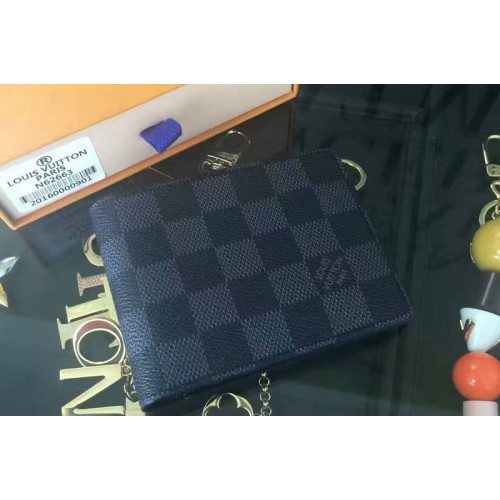Louis Vuitton N62663 Multiple Wallet in Damier Graphite Canvas