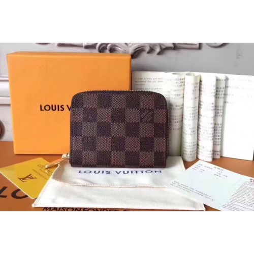 Louis Vuitton N63070 Zippy Coin Purse in Damier Ebene Canvas