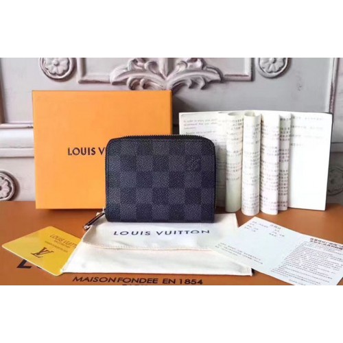 Louis Vuitton N63069 Zippy Coin Purse in Damier Graphite Canvas