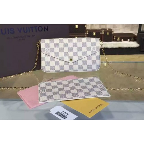 Louis Vuitton N63106 Pochette Felicie Wallet in Damier Azur Canvas