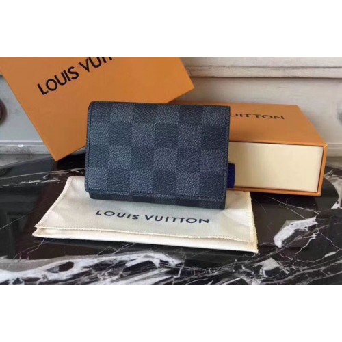 Louis Vuitton N63338 Enveloppe Carte de Visite Wallet in Damier Graphite Canvas