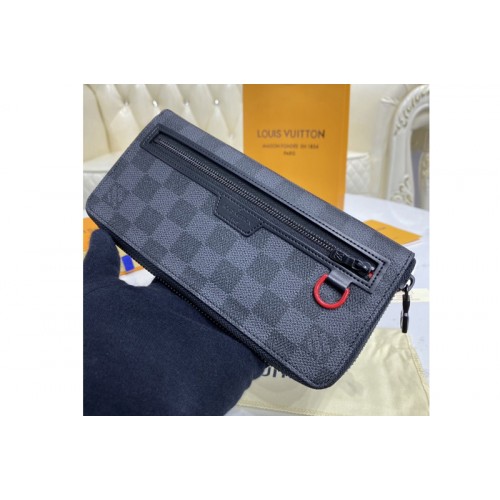 Louis Vuitton N60355 Utility Zippy wallet in Damier Graphite Giant coated canvas