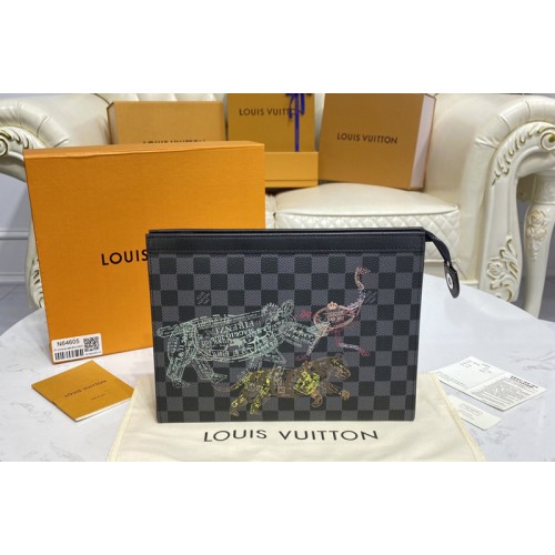 Louis Vuitton N64605 Pochette Voyage travel pouch in Damier Graphite canvas
