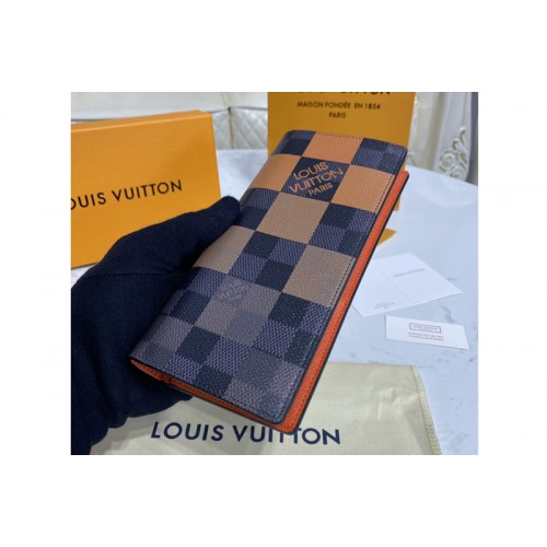 Louis Vuitton N60424 Brazza wallet in Orange Damier Graphite Giant coated canvas