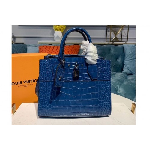 Louis Vuitton N95818 City Steamer PM Bags Blue Crocodilien Brillant Leather