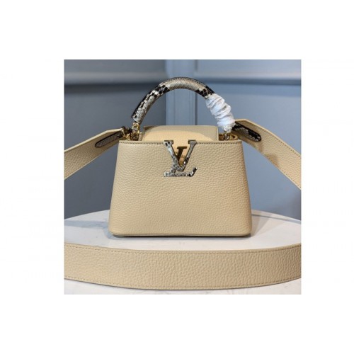 Louis Vuitton M55923 Capucines Mini handbag In Yellow Taurillon leather