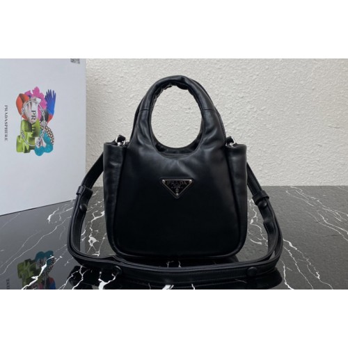 Prada 1BA359 Small padded Prada Soft nappa-leather bag in Black Leather
