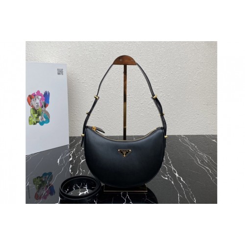 Prada 1BC194 Prada Arque leather shoulder bag in Black Leather