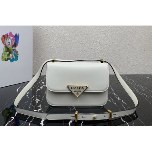 Prada 1BD320 Prada Leather shoulder bag in White Leather
