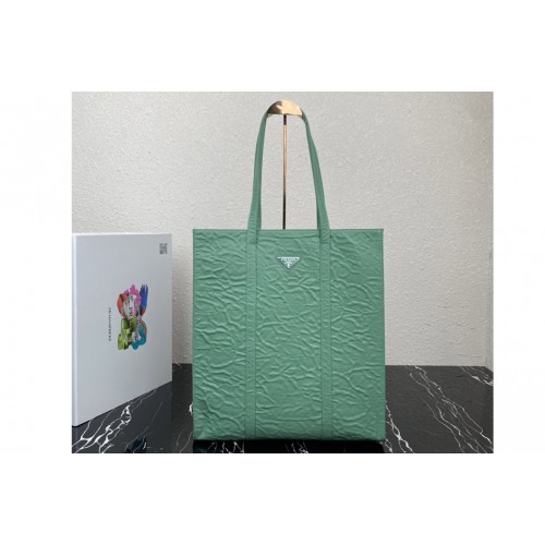 Prada 1BG587 Medium antique nappa leather tote Bag in Green Leather