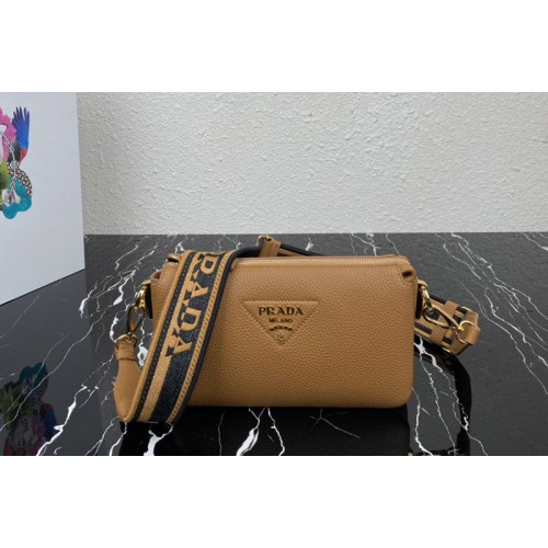 Prada 1BH194 Leather shoulder bag in Caramel Leather