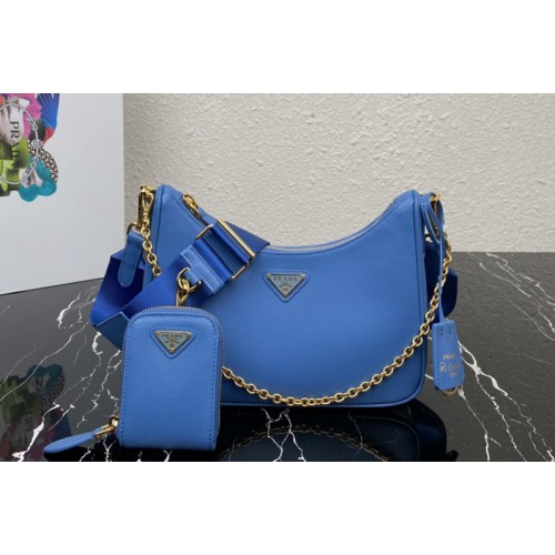 Prada 1BH204 Prada Re-Edition 2005 Saffiano leather bag in Blue Leather