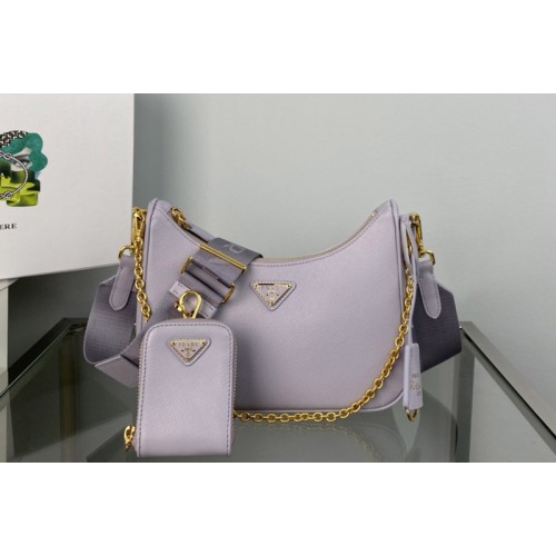Prada 1BH204 Prada Re-Edition 2005 Saffiano leather bag in Purple Leather