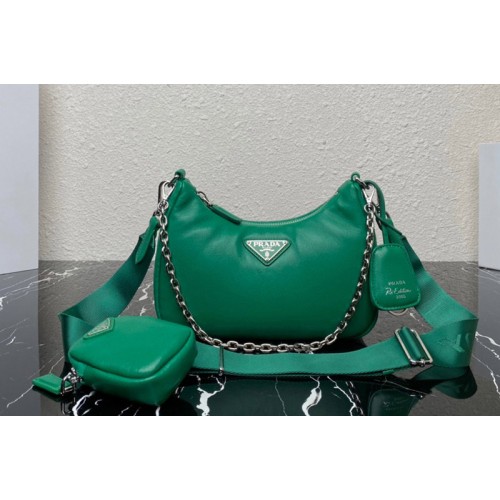 Prada 1BH204 Prada Re-Edition 2005 Soft leather bag in Green Leather