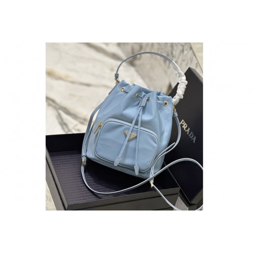 Prada 1N1864 Re-Nylon bucket bag in Blue Nylon