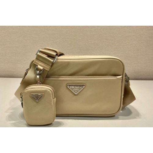 Prada 1BC167 Re-Nylon shoulder bag in Beige Nylon