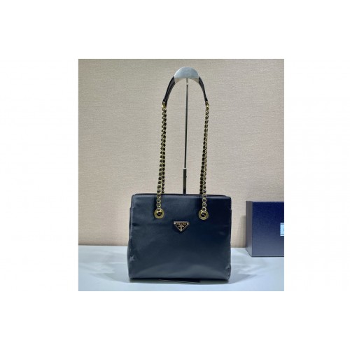 Prada 1BD631 Nylon Vintage Chain Stray Bag in Black Nylon