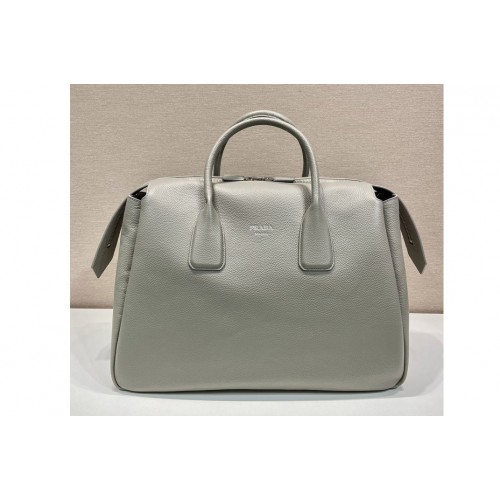 Prada 2VC035 Leather travel bag in Grey Leather