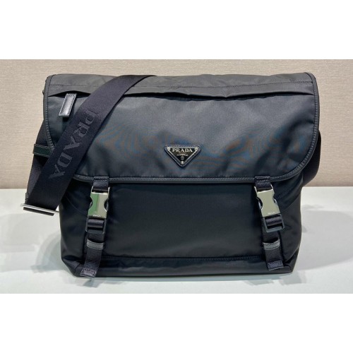 Prada 2VD052 Re-Nylon and Saffiano shoulder bag in Black Nylon