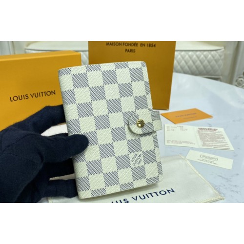 Louis Vuitton R20706 Small Ring Agenda Cover in Damier Azur canvas